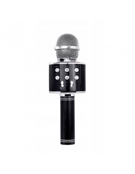 czarny bezprzewodowy mikrofon karaoke dla dzieci