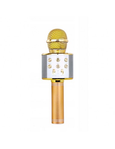 złoty bezprzewodowy mikrofon karaoke dla dzieci